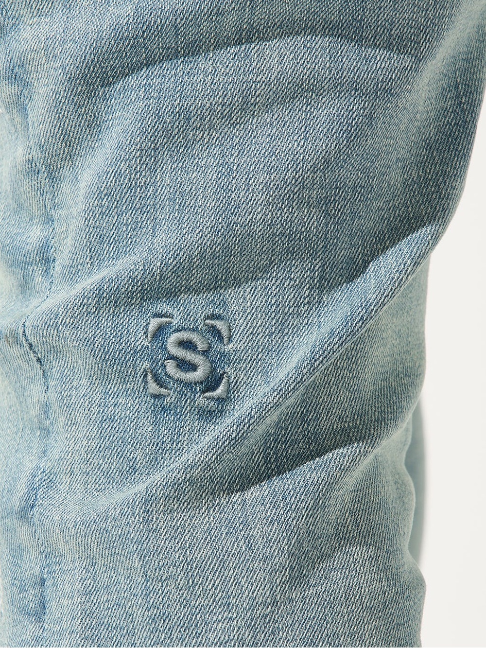 SERENEDE Fitted Denim Men's Jeans - Light Blue (34)
